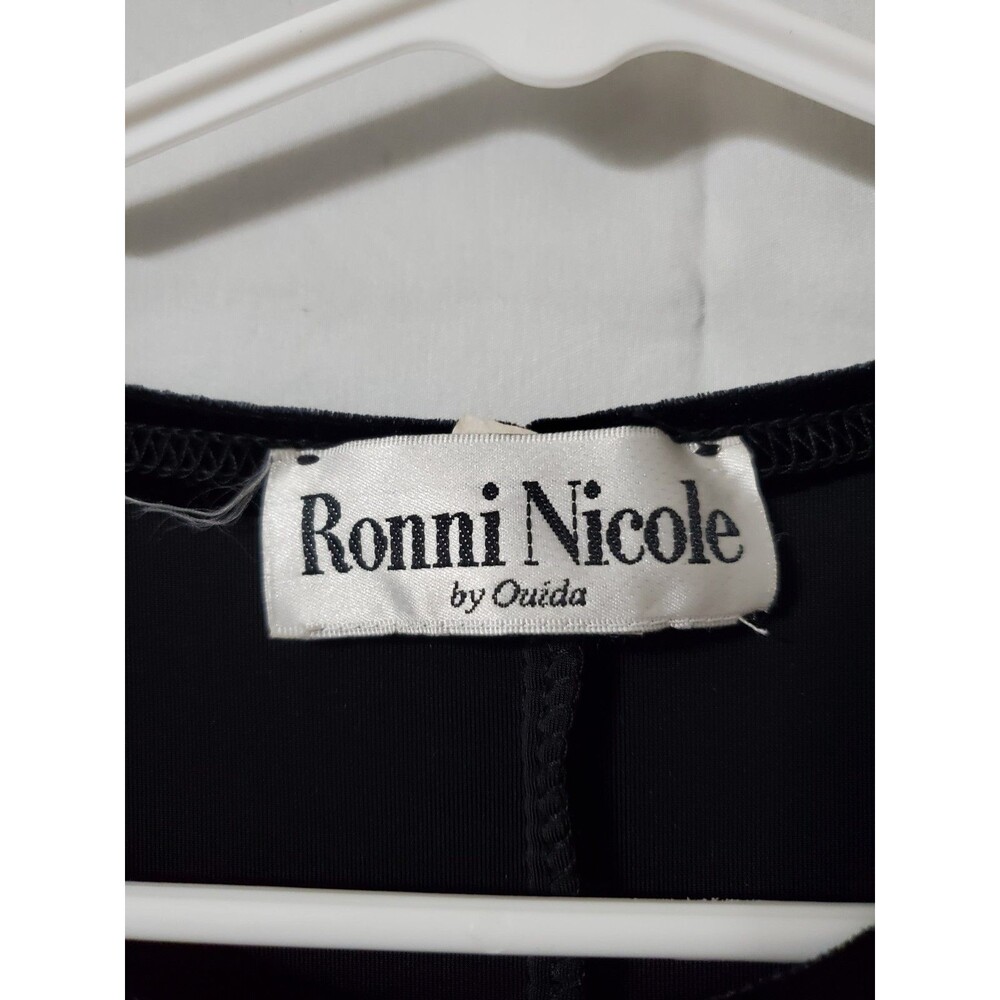 Ronni Nicole Black Velvet Midaxi Dress Size 14 Vintage 90s Minimalist Grunge - Picture 3 of 9